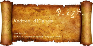 Vedres Ágnes névjegykártya