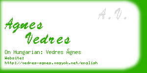 agnes vedres business card